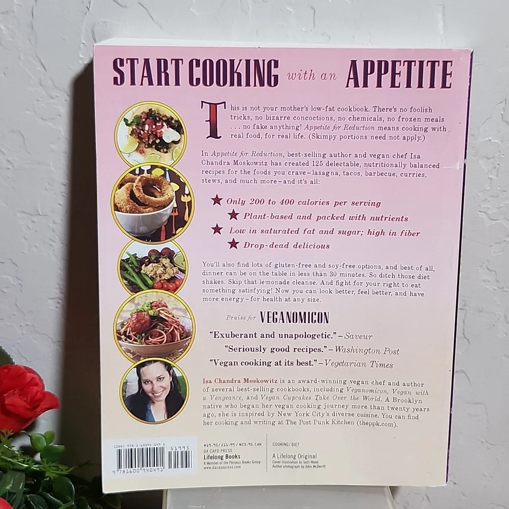 APPETITE FOR REDUCTION 125 Fast Filling Low Fat Vegan Recipes Softcover …